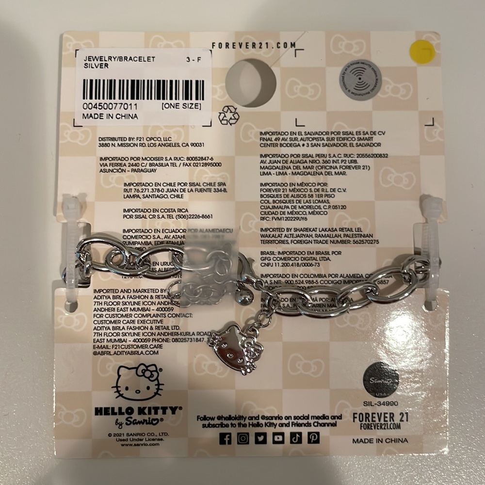 NWT - Rhinestone Hello Kitty Charm Bracelet - Picture 5 of 6